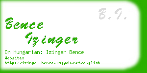 bence izinger business card